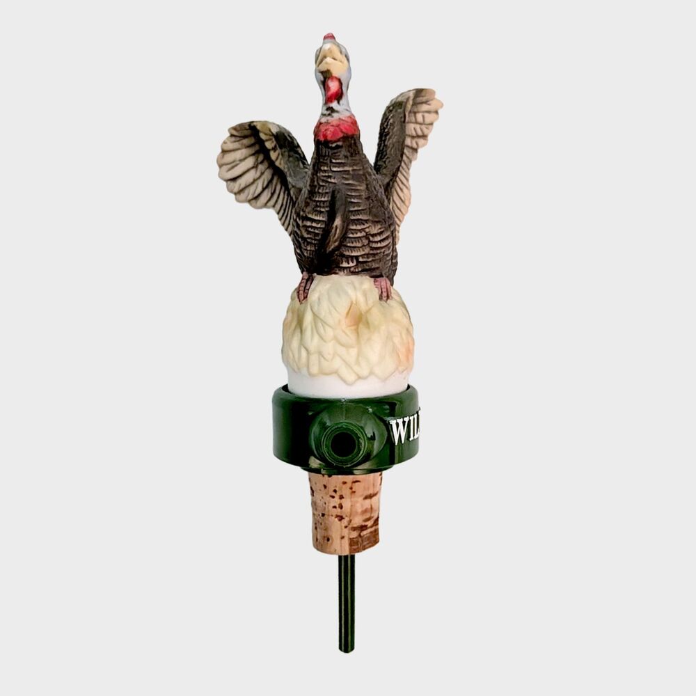 Vintage Wild Turkey Bird Pour Spout Bottle Stopper Whiskey Bourbon Beverage Bar
